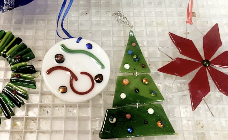 Fused Glass Holiday Ornaments Glass Blowing Classes San Diego